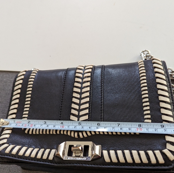 Rebecca Minkoff Whipstitch Black White Leather Purse - Picture 1 of 14